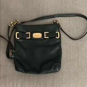 Michael Kors Black Crossbody Bag with Gold Accents